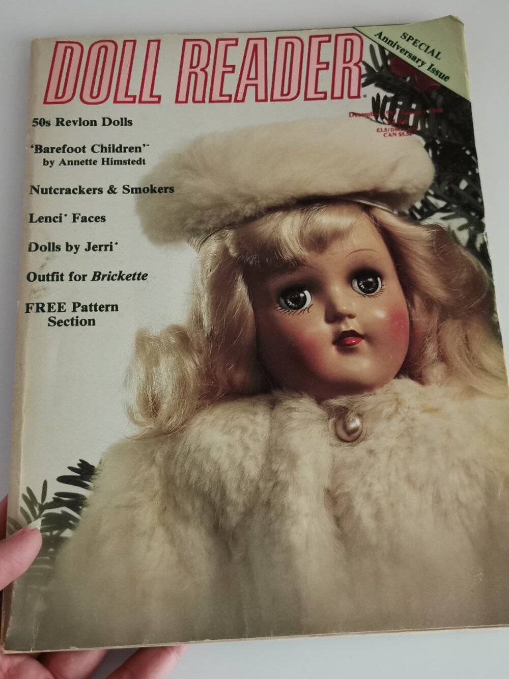 Doll Reader December 1987 Christmas Issue 15th Anniversary Porcelain Dolls Vtg